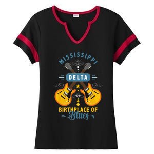 Blues Guitarist Or Rock Music Or Mississippi Delta Blues Ladies Halftime Notch Neck Tee