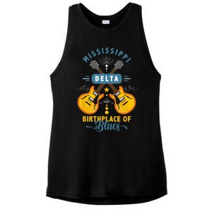 Blues Guitarist Or Rock Music Or Mississippi Delta Blues Ladies PosiCharge Tri-Blend Wicking Tank