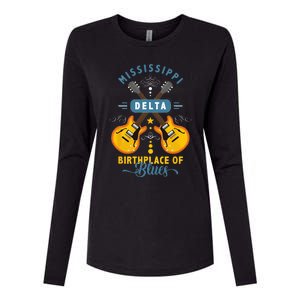 Blues Guitarist Or Rock Music Or Mississippi Delta Blues Womens Cotton Relaxed Long Sleeve T-Shirt