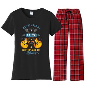 Blues Guitarist Or Rock Music Or Mississippi Delta Blues Women's Flannel Pajama Set