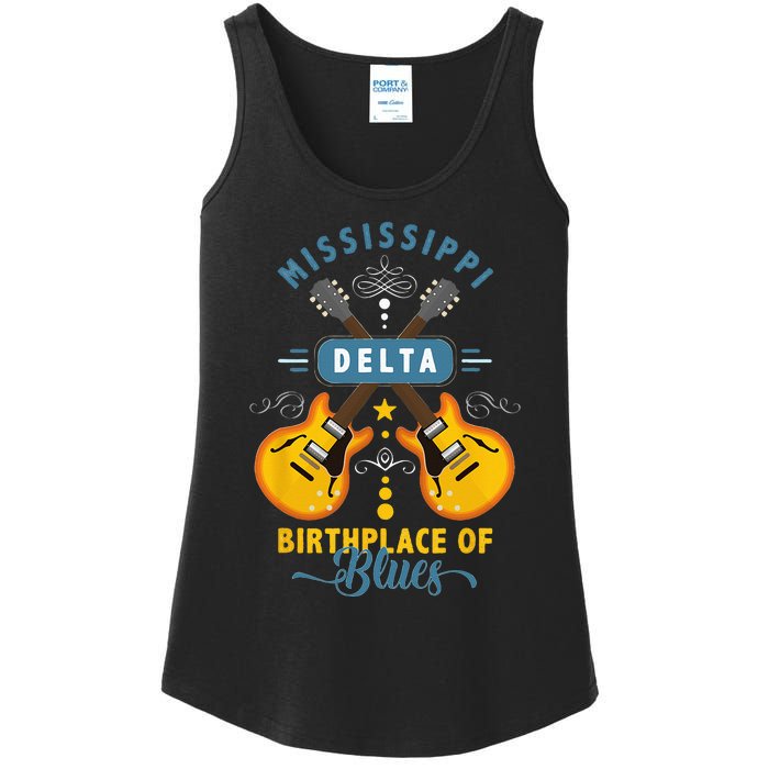 Blues Guitarist Or Rock Music Or Mississippi Delta Blues Ladies Essential Tank