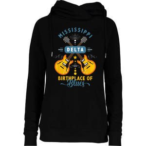 Blues Guitarist Or Rock Music Or Mississippi Delta Blues Womens Funnel Neck Pullover Hood