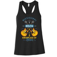 Blues Guitarist Or Rock Music Or Mississippi Delta Blues Women's Racerback Tank