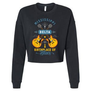 Blues Guitarist Or Rock Music Or Mississippi Delta Blues Cropped Pullover Crew