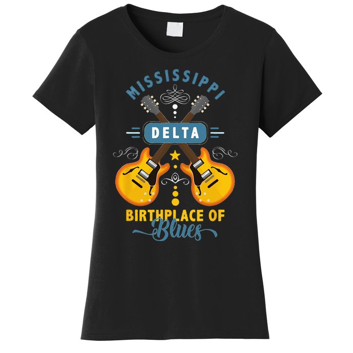 Blues Guitarist Or Rock Music Or Mississippi Delta Blues Women's T-Shirt