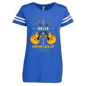 Blues Guitarist Or Rock Music Or Mississippi Delta Blues Enza Ladies Jersey Football T-Shirt