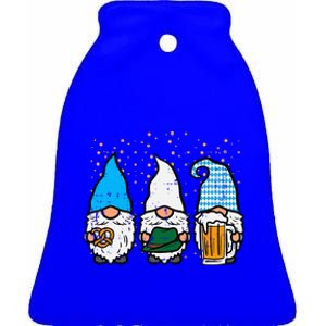 Bavarian Gnomes Octoberfest German Oktoberfest Ceramic Bell Ornament