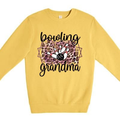 Bowling Grandma Of A Bowler Grandmother Gift Premium Crewneck Sweatshirt