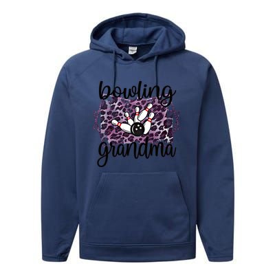 Bowling Grandma Of A Bowler Grandmother Gift Performance Fleece Hoodie