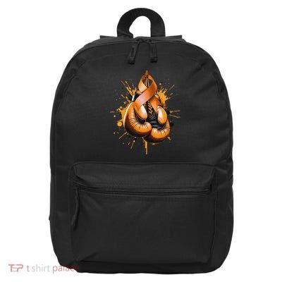 Boxing Glove Orange Ribbon Multiple Sclerosis Awareness 16 in Basic Backpack