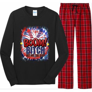 Bitch Get Out The Way Boom Firework 4th Of July Gift Long Sleeve Pajama Set