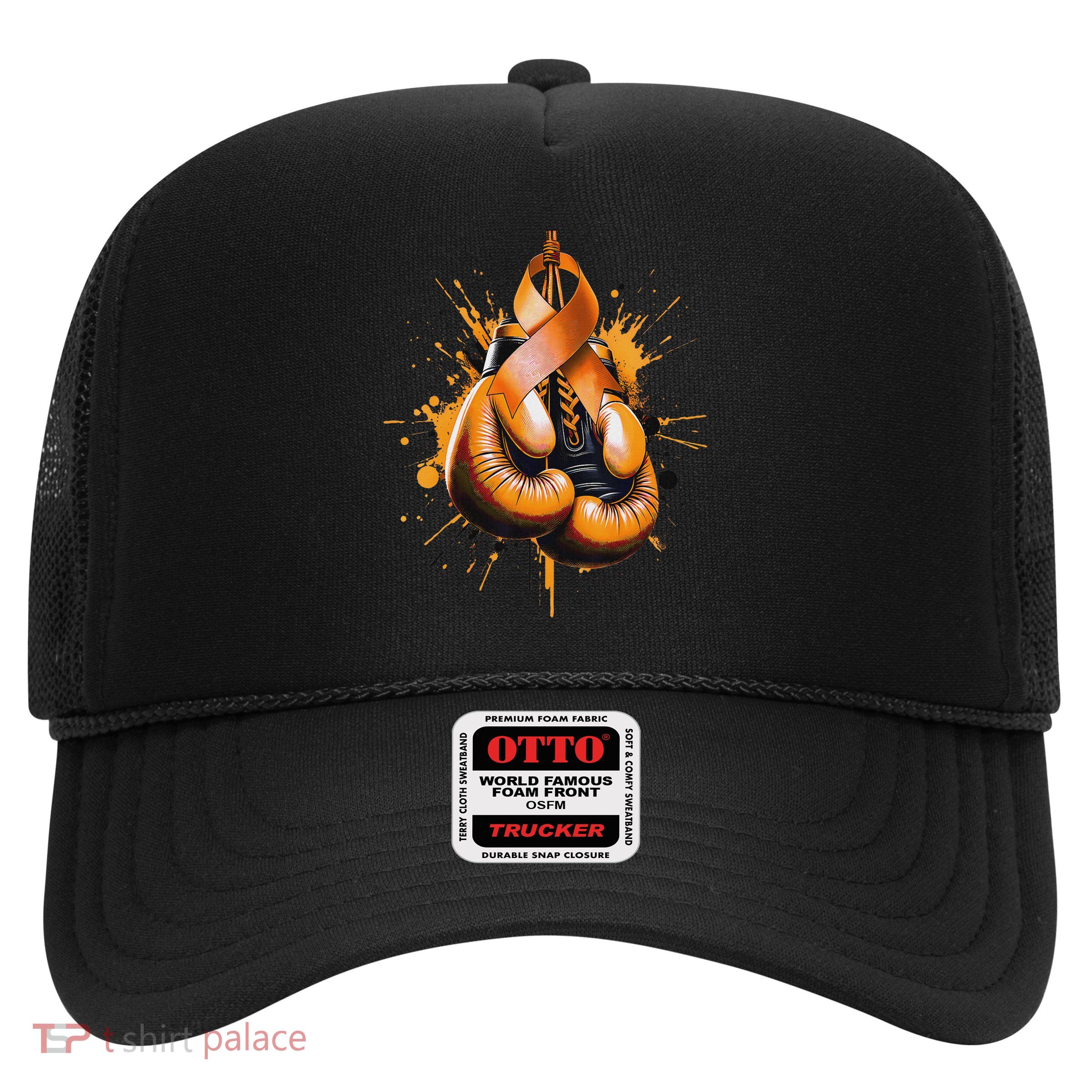 Boxing Glove Orange Ribbon Multiple Sclerosis Awareness Trucker Hat