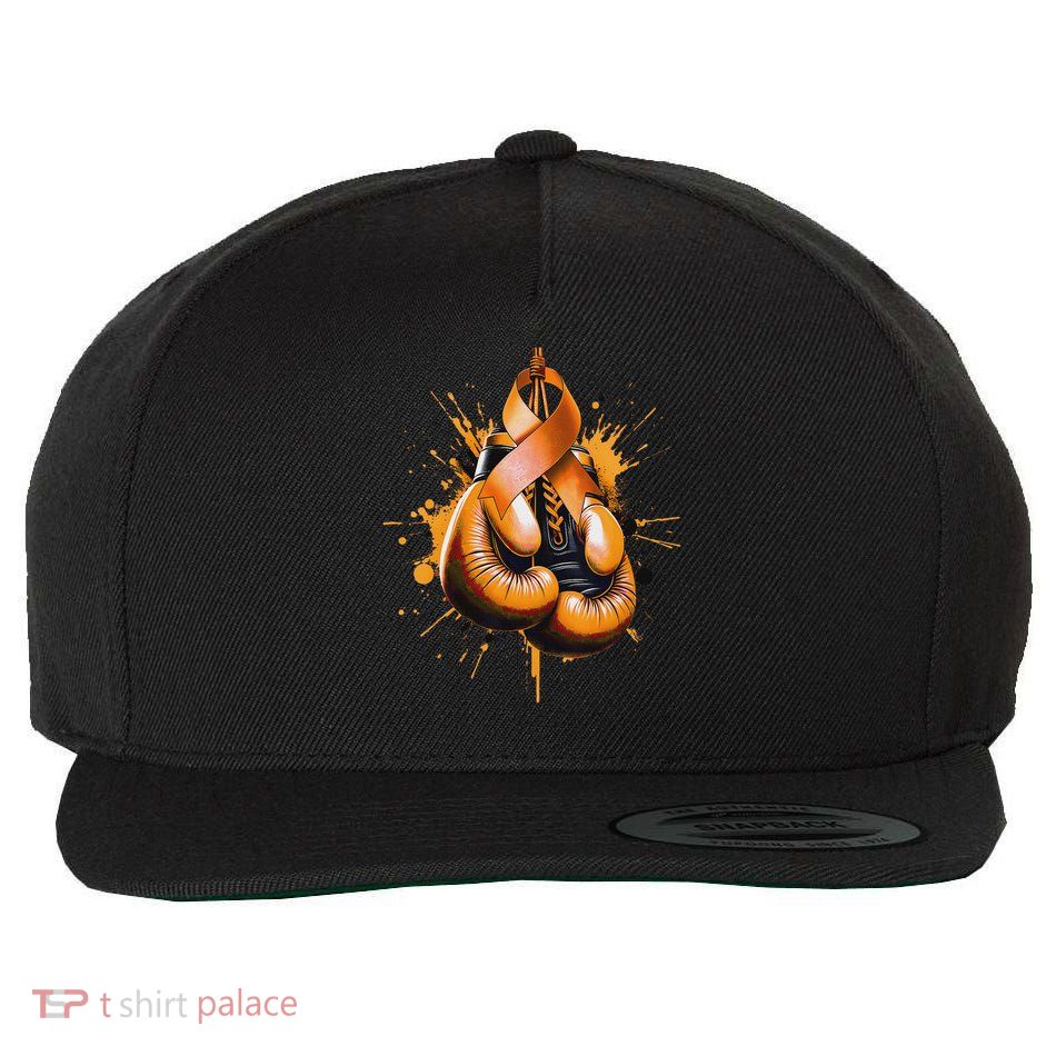 Boxing Glove Orange Ribbon Multiple Sclerosis Awareness Wool Snapback Cap