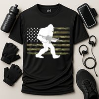 Bigfoot Gun Owner Camo Us American Flag Sasquatch Ar15 Rifle Cooling Performance Crew T-Shirt