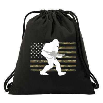 Bigfoot Gun Owner Camo Us American Flag Sasquatch Ar15 Rifle Drawstring Bag