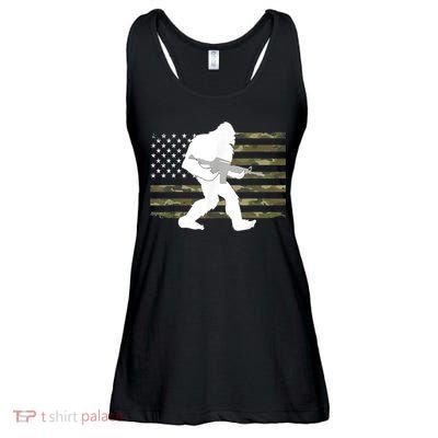 Bigfoot Gun Owner Camo Us American Flag Sasquatch Ar15 Rifle Ladies Essential Flowy Tank