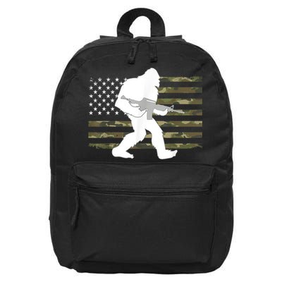 Bigfoot Gun Owner Camo Us American Flag Sasquatch Ar15 Rifle 16 in Basic Backpack