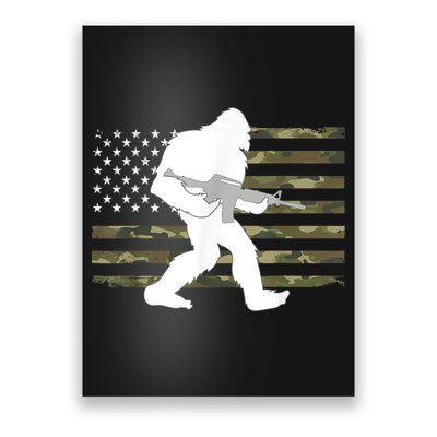 Bigfoot Gun Owner Camo Us American Flag Sasquatch Ar15 Rifle Poster