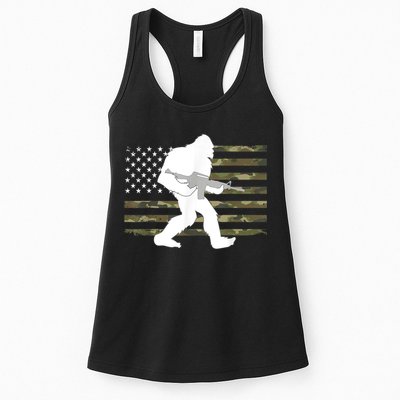 Bigfoot Gun Owner Camo Us American Flag Sasquatch Ar15 Rifle Womens Tank Top