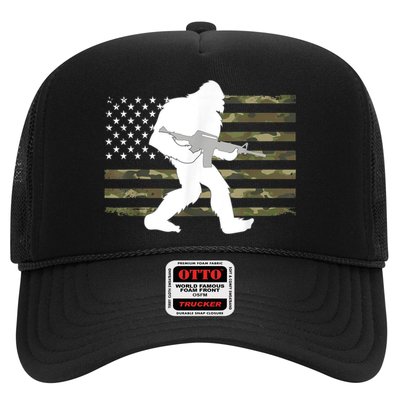 Bigfoot Gun Owner Camo Us American Flag Sasquatch Ar15 Rifle Trucker Hat