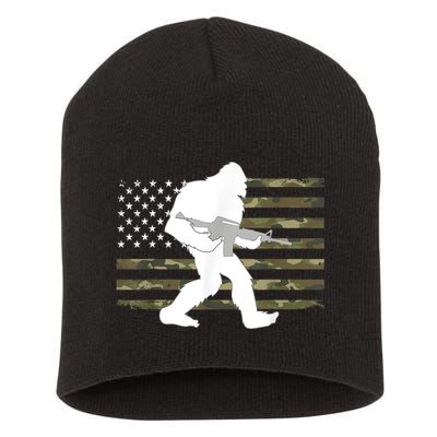 Bigfoot Gun Owner Camo Us American Flag Sasquatch Ar15 Rifle Short Acrylic Beanie