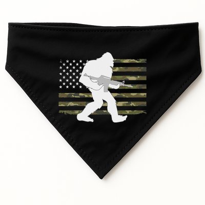Bigfoot Gun Owner Camo Us American Flag Sasquatch Ar15 Rifle USA-Made Doggie Bandana