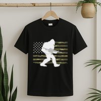 Bigfoot Gun Owner Camo Us American Flag Sasquatch Ar15 Rifle T-Shirt