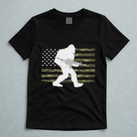 Bigfoot Gun Owner Camo Us American Flag Sasquatch Ar15 Rifle T-Shirt