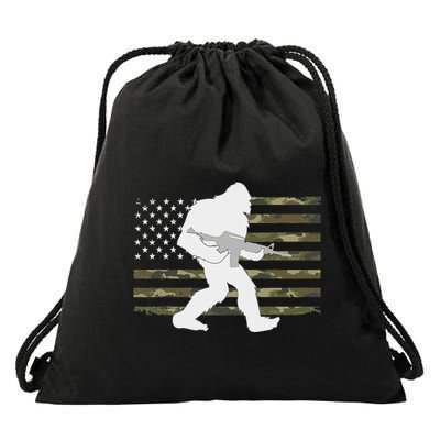 Bigfoot Gun Owner Camo Us American Flag Sasquatch Ar15 Rifle Drawstring Bag