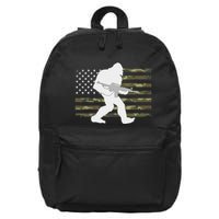 Bigfoot Gun Owner Camo Us American Flag Sasquatch Ar15 Rifle 16 in Basic Backpack