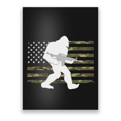 Bigfoot Gun Owner Camo Us American Flag Sasquatch Ar15 Rifle Poster