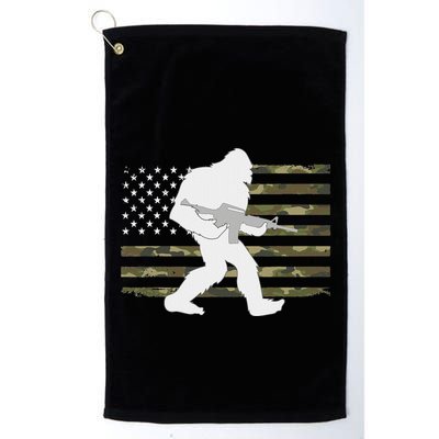 Bigfoot Gun Owner Camo Us American Flag Sasquatch Ar15 Rifle Golf Towel
