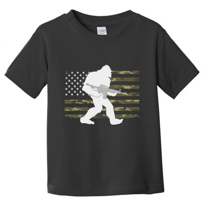 Bigfoot Gun Owner Camo Us American Flag Sasquatch Ar15 Rifle Toddler T-Shirt