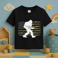 Bigfoot Gun Owner Camo Us American Flag Sasquatch Ar15 Rifle Toddler T-Shirt