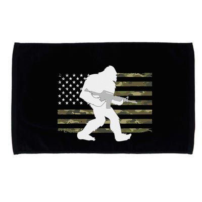 Bigfoot Gun Owner Camo Us American Flag Sasquatch Ar15 Rifle Microfiber Hand Towel