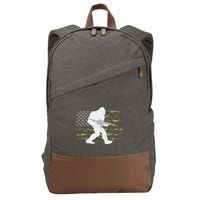 Bigfoot Gun Owner Camo Us American Flag Sasquatch Ar15 Rifle Cotton Canvas Backpack