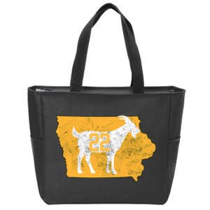 Basketball Greatest Of All Time Goat Funny Number 22 Zip Tote Bag