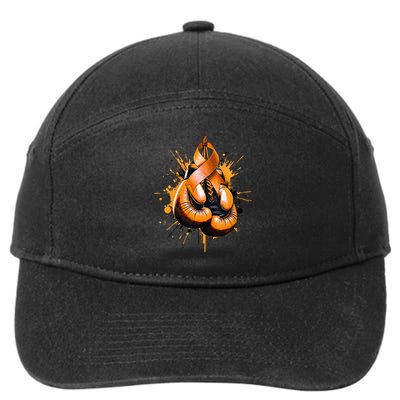 Boxing Glove Orange Ribbon Multiple Sclerosis Awareness 7-Panel Snapback Hat
