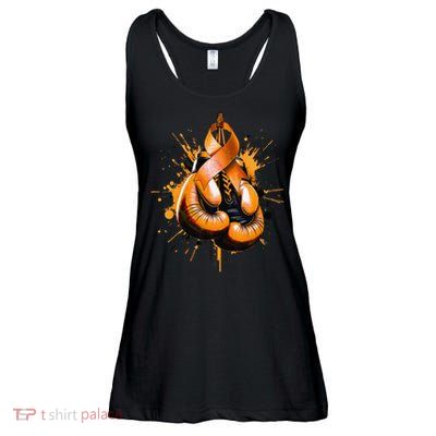 Boxing Glove Orange Ribbon Multiple Sclerosis Awareness Ladies Essential Flowy Tank