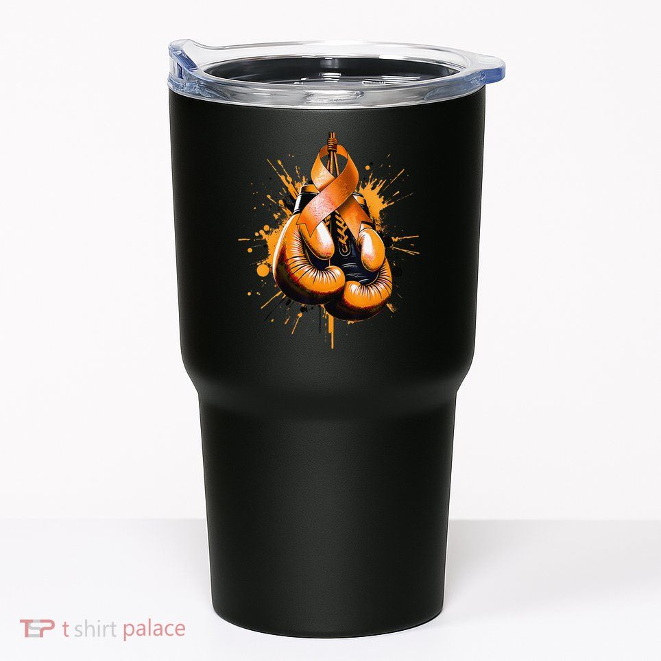 Boxing Glove Orange Ribbon Multiple Sclerosis Awareness Tumbler