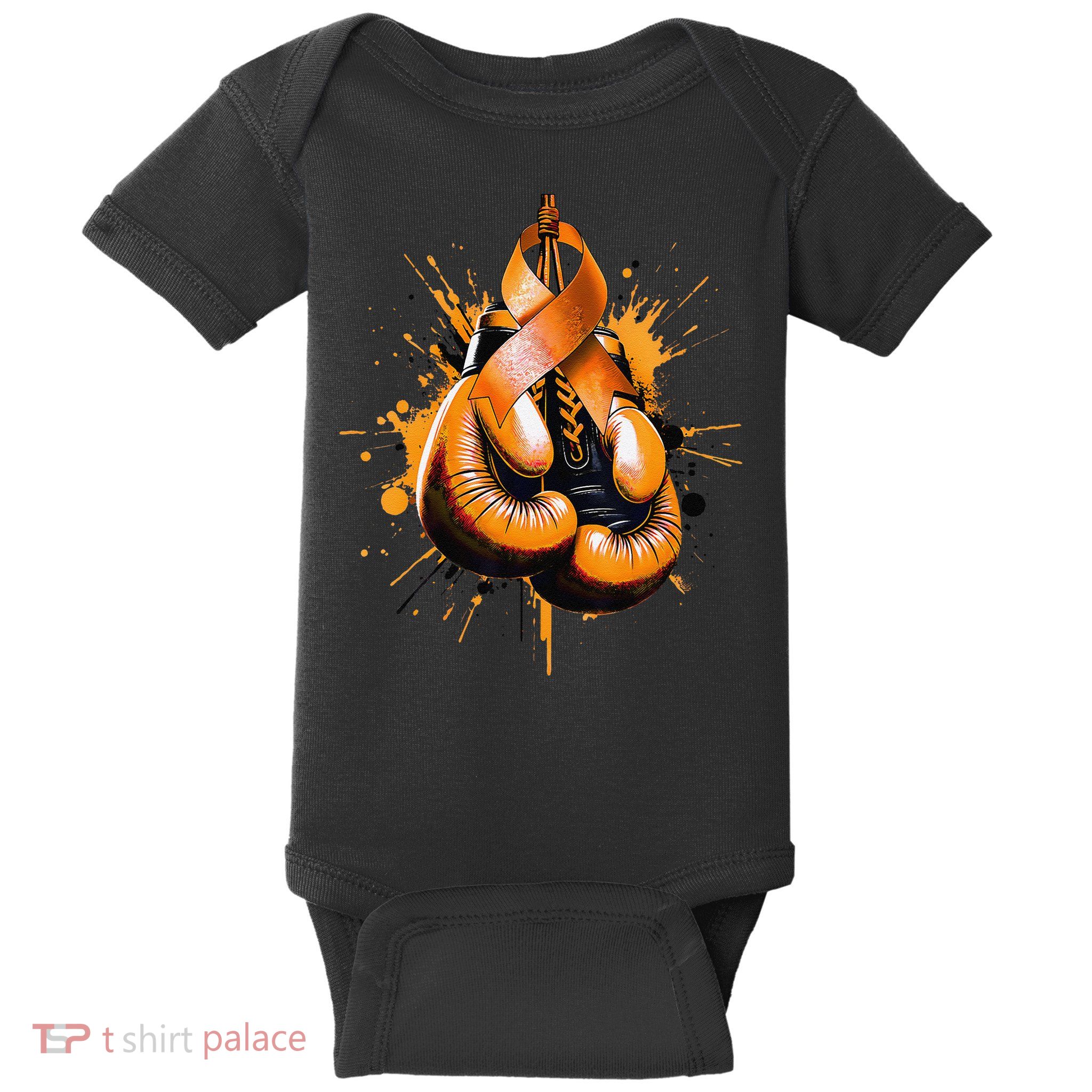 Boxing Glove Orange Ribbon Multiple Sclerosis Awareness Baby Bodysuit
