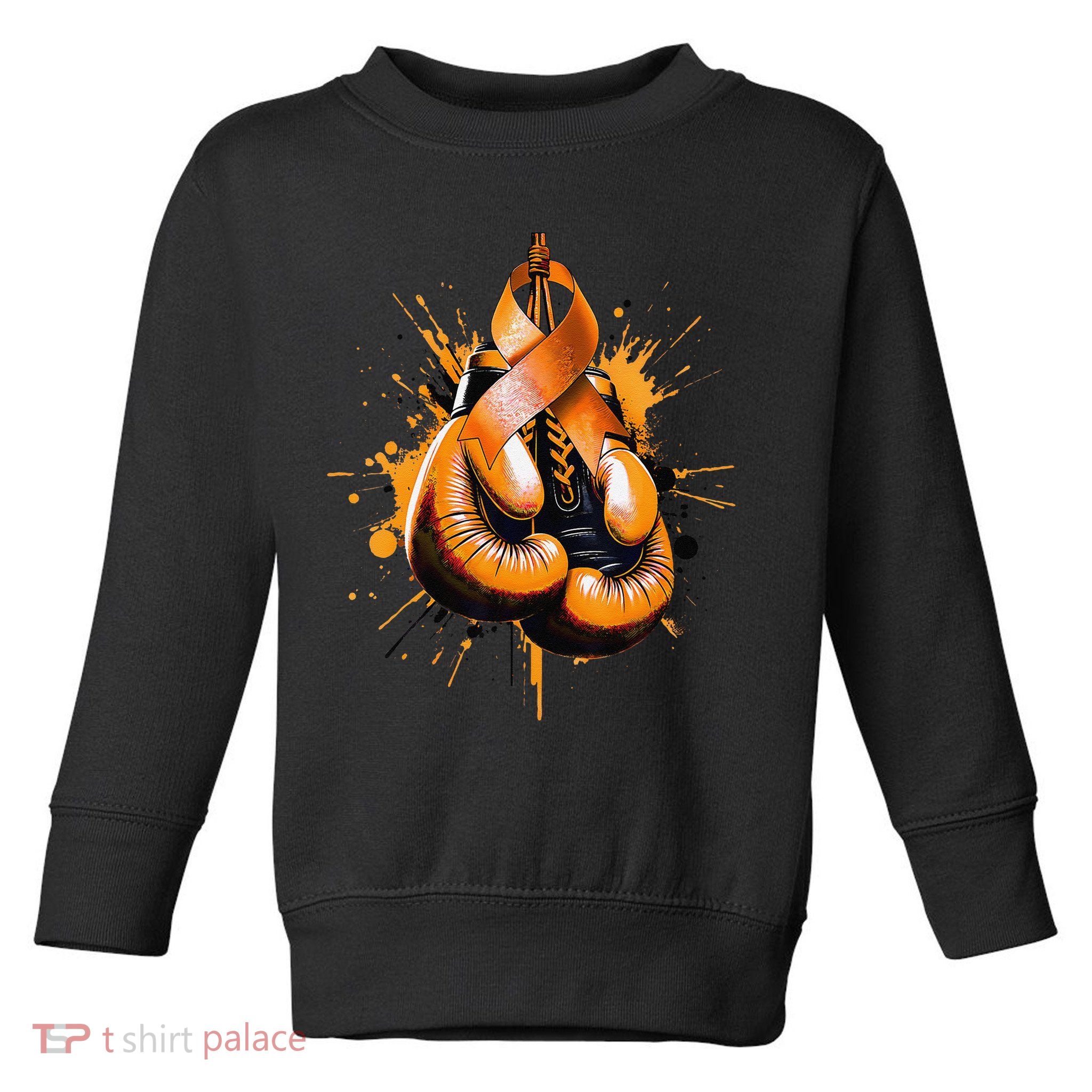 Boxing Glove Orange Ribbon Multiple Sclerosis Awareness Toddler Sweatshirt