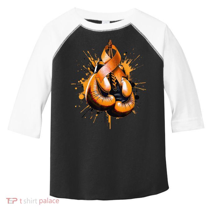 Boxing Glove Orange Ribbon Multiple Sclerosis Awareness Toddler Fine Jersey T-Shirt