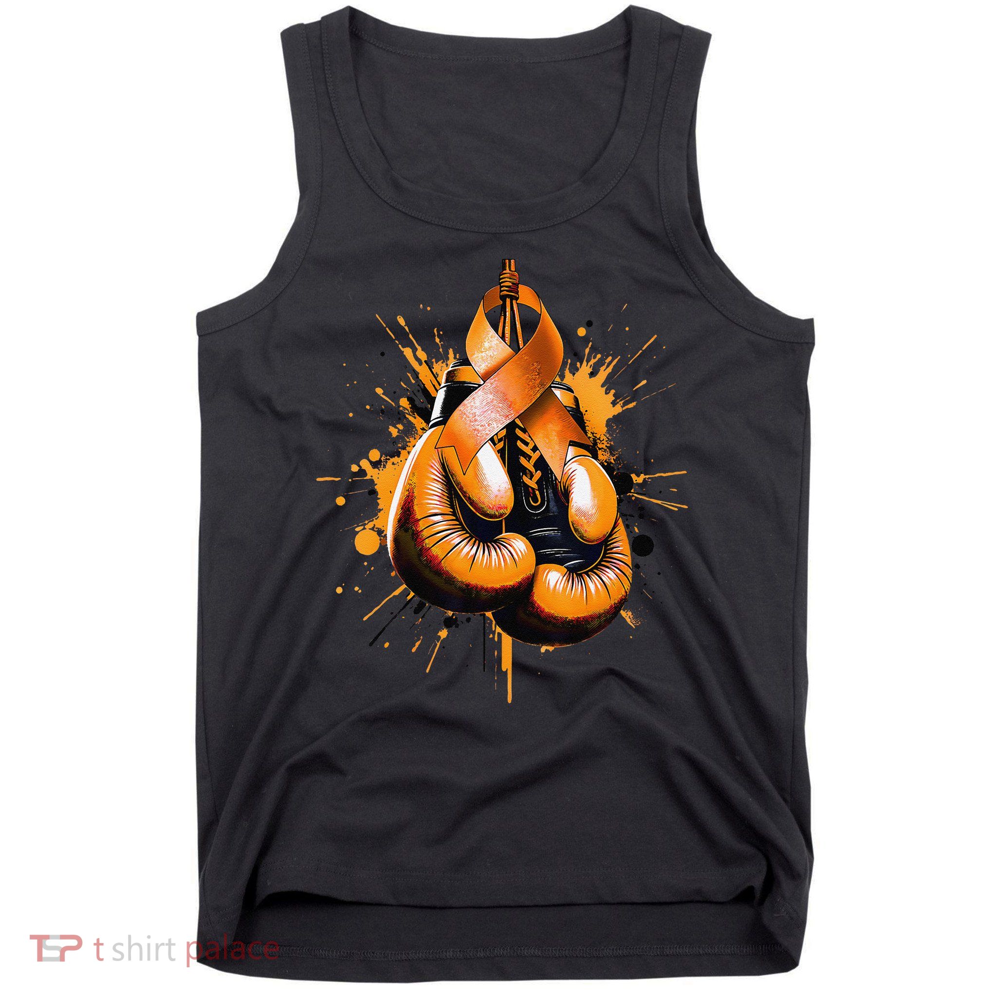 Boxing Glove Orange Ribbon Multiple Sclerosis Awareness Tank Top