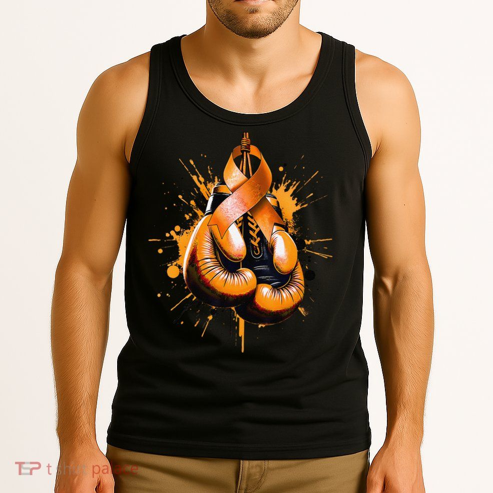 Boxing Glove Orange Ribbon Multiple Sclerosis Awareness Tank Top