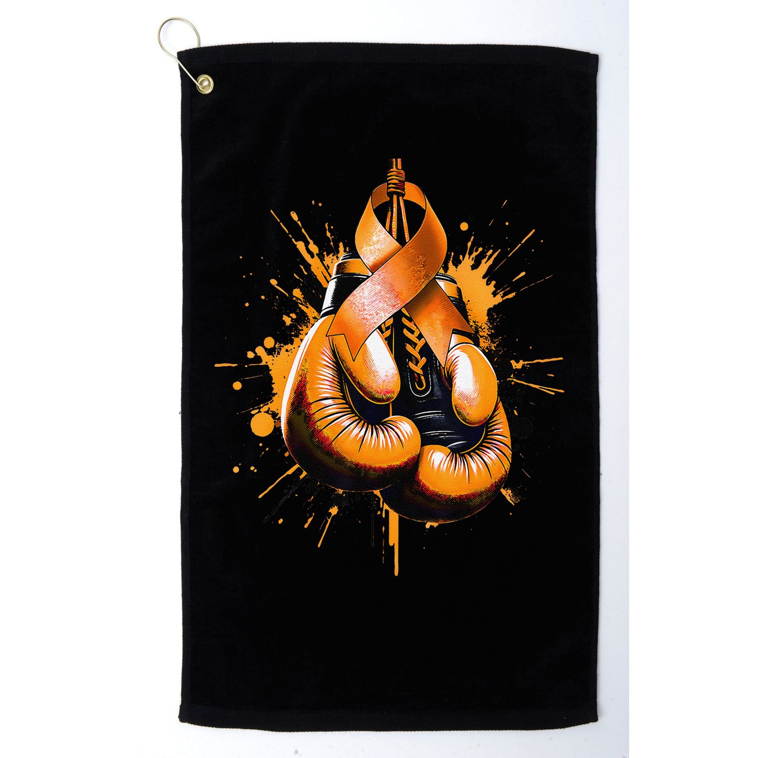 Boxing Glove Orange Ribbon Multiple Sclerosis Awareness Golf Towel