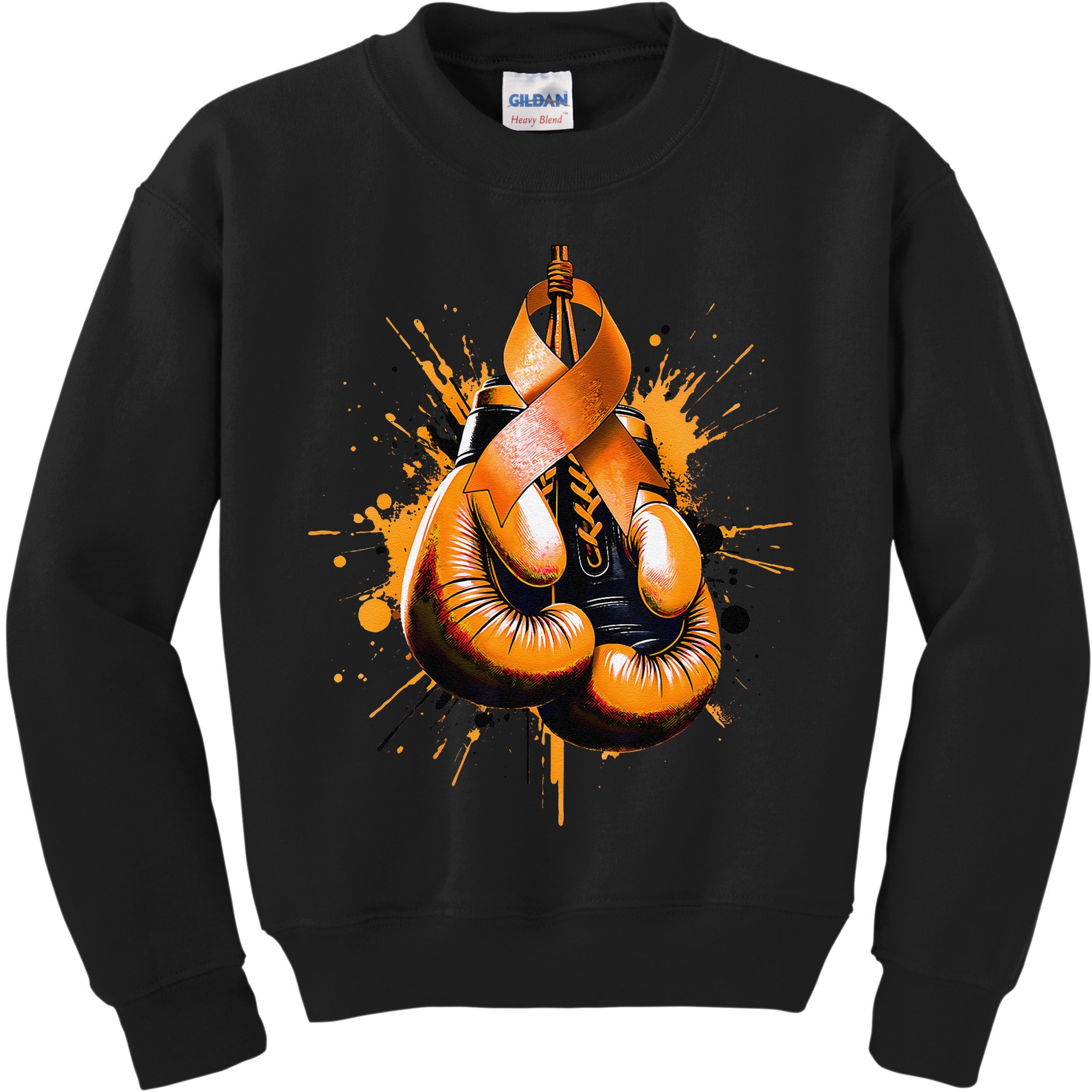 Boxing Glove Orange Ribbon Multiple Sclerosis Awareness Kids Sweatshirt