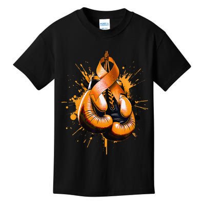 Boxing Glove Orange Ribbon Multiple Sclerosis Awareness Kids T-Shirt