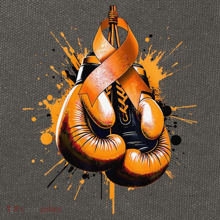 Boxing Glove Orange Ribbon Multiple Sclerosis Awareness Cotton Canvas Backpack