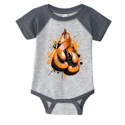 Boxing Glove Orange Ribbon Multiple Sclerosis Awareness Infant Baby Jersey Bodysuit